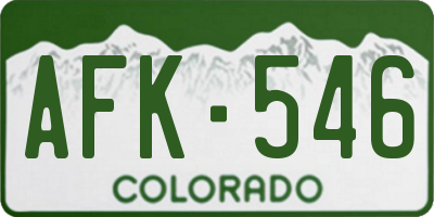 CO license plate AFK546