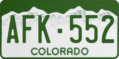 CO license plate AFK552
