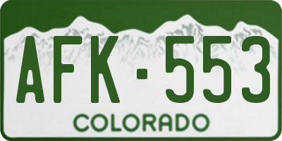 CO license plate AFK553