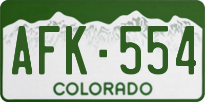 CO license plate AFK554