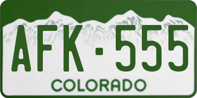 CO license plate AFK555