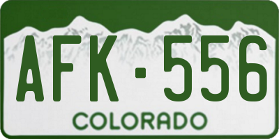 CO license plate AFK556