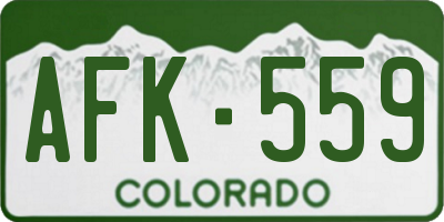 CO license plate AFK559