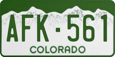 CO license plate AFK561