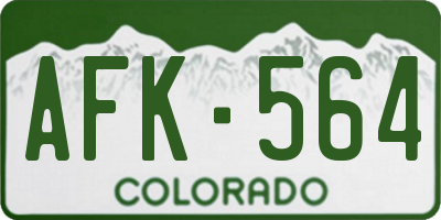 CO license plate AFK564