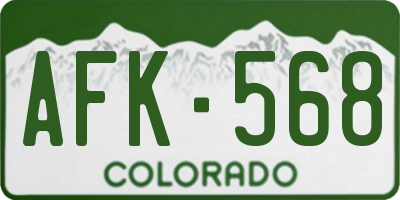 CO license plate AFK568