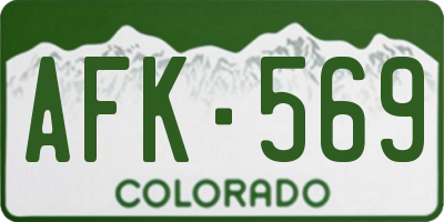 CO license plate AFK569