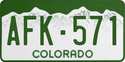 CO license plate AFK571