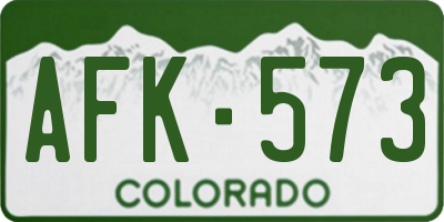 CO license plate AFK573