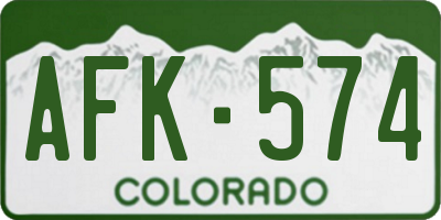 CO license plate AFK574
