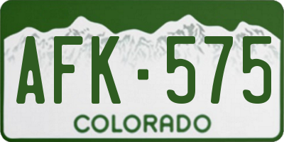 CO license plate AFK575