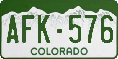 CO license plate AFK576