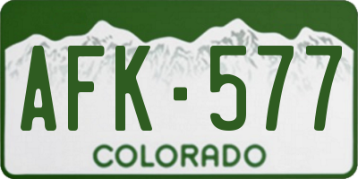CO license plate AFK577