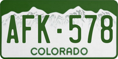 CO license plate AFK578