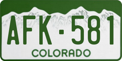 CO license plate AFK581