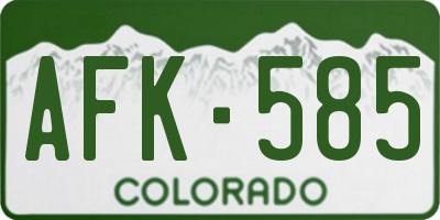 CO license plate AFK585