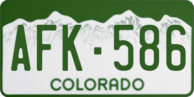 CO license plate AFK586