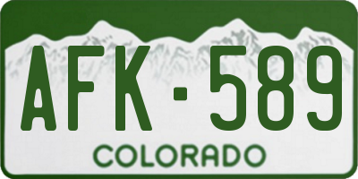 CO license plate AFK589