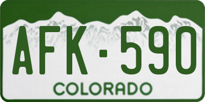 CO license plate AFK590