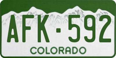 CO license plate AFK592