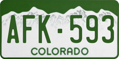 CO license plate AFK593