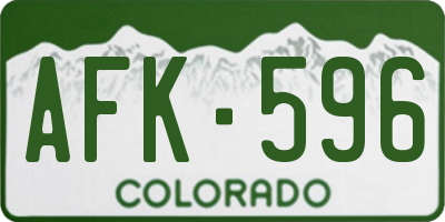 CO license plate AFK596