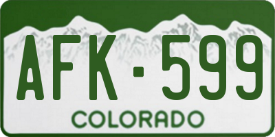 CO license plate AFK599