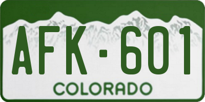 CO license plate AFK601