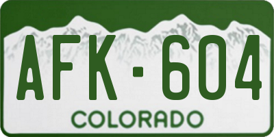 CO license plate AFK604