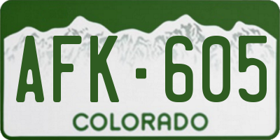 CO license plate AFK605