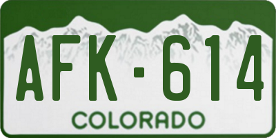 CO license plate AFK614