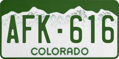 CO license plate AFK616