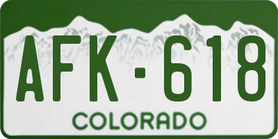 CO license plate AFK618