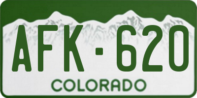 CO license plate AFK620
