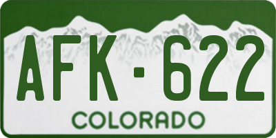 CO license plate AFK622