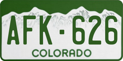 CO license plate AFK626