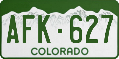 CO license plate AFK627