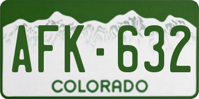 CO license plate AFK632