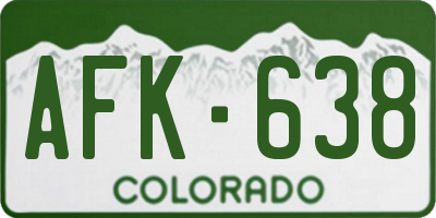 CO license plate AFK638