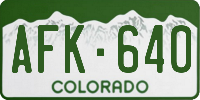 CO license plate AFK640