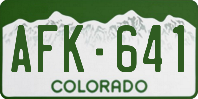 CO license plate AFK641