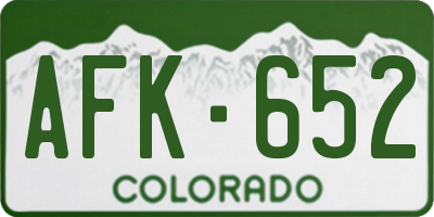 CO license plate AFK652