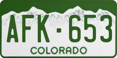 CO license plate AFK653