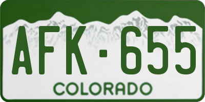 CO license plate AFK655