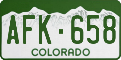 CO license plate AFK658