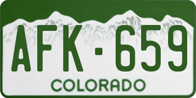 CO license plate AFK659