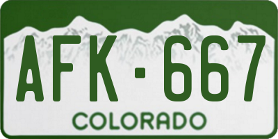 CO license plate AFK667