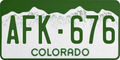 CO license plate AFK676