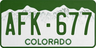 CO license plate AFK677