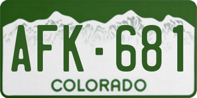 CO license plate AFK681